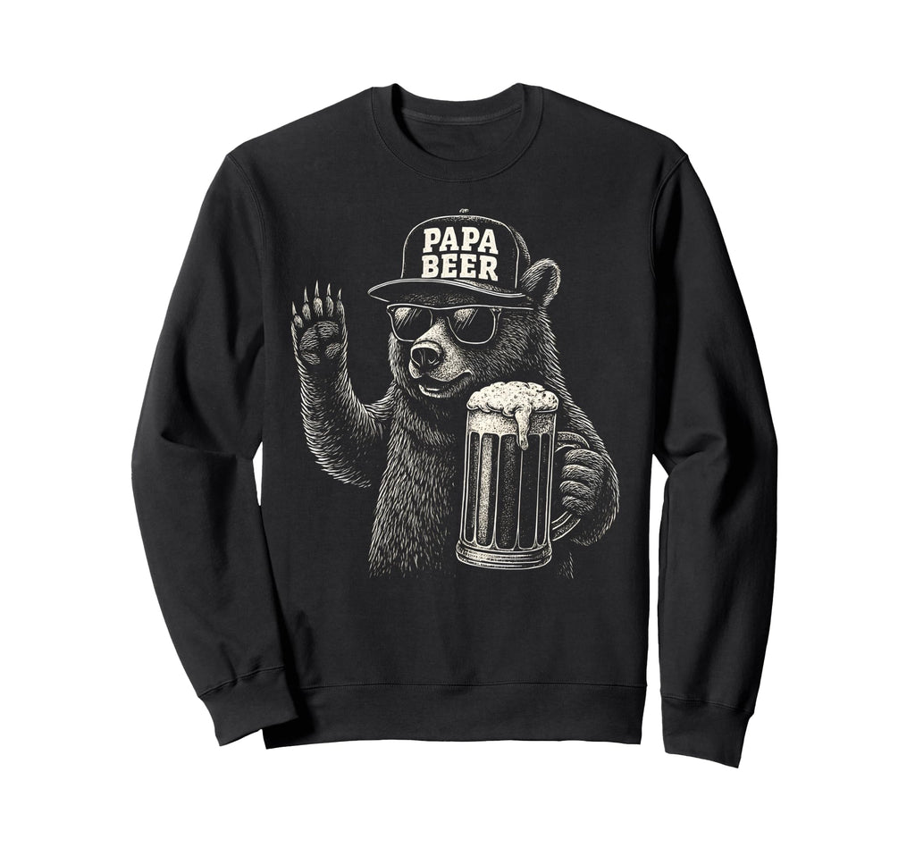 Papa Beer Funny Dad Bear Drinking Sweatshirt - Graphic Print for Adults - T-Shirt, Sweatshirt, Hoodie