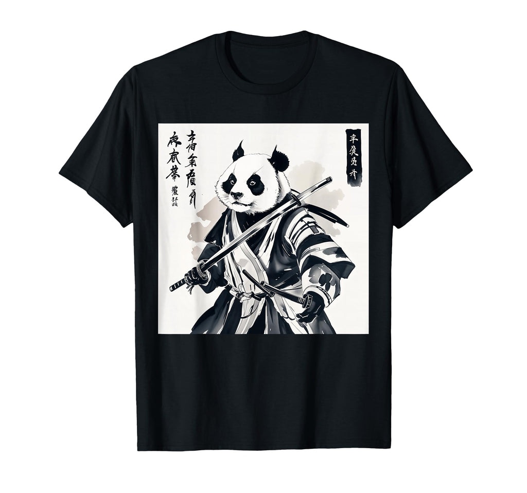 Samurai Panda Warrior Art Japanese Anime T-Shirt - Graphic Print Unisex - T-Shirt, Sweatshirt, Hoodie
