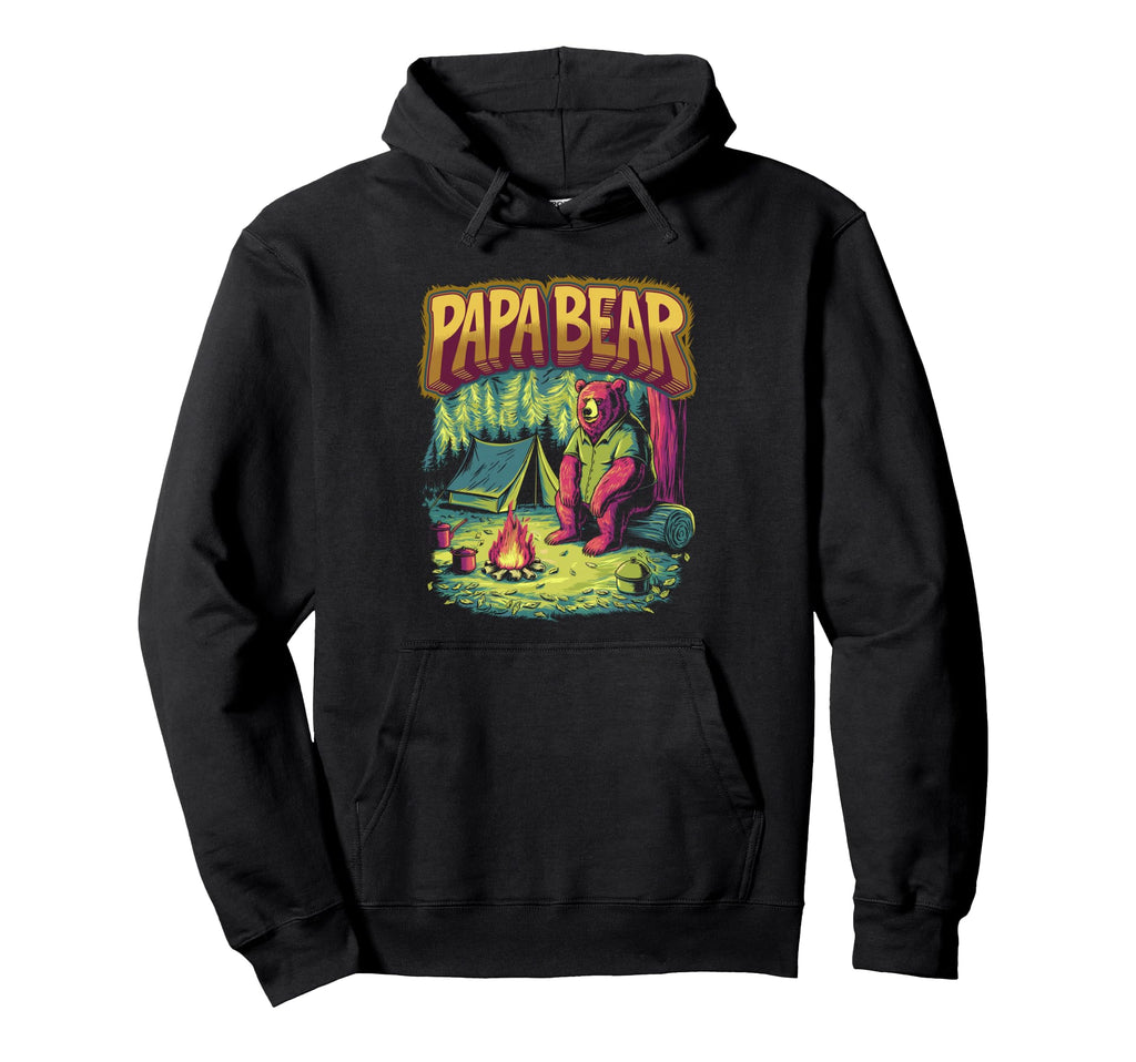 Papa Bear Adventure Mountain Hoodie - Unique Graphic for Adults - T-Shirt, Sweatshirt, Hoodie