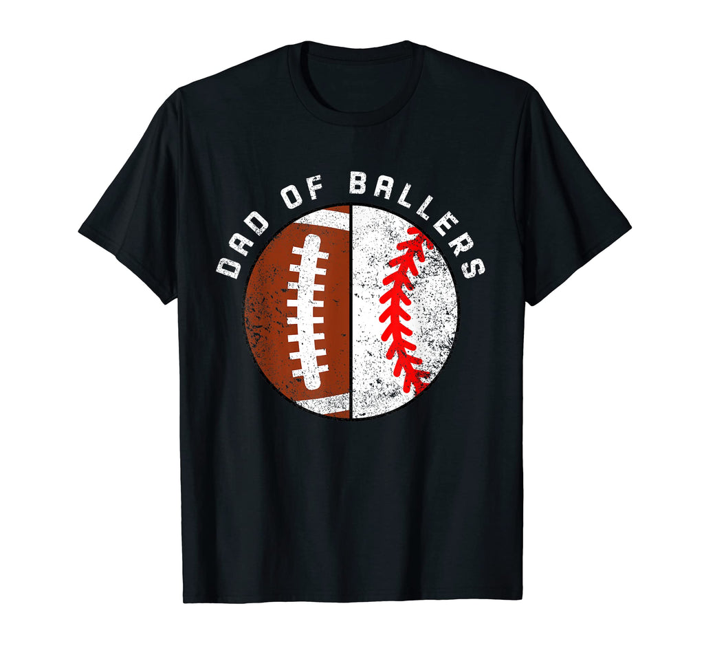 Mens Dad Ballers Funny Football T-Shirt - Custom Art Print for Adults - T-Shirt, Sweatshirt, Hoodie