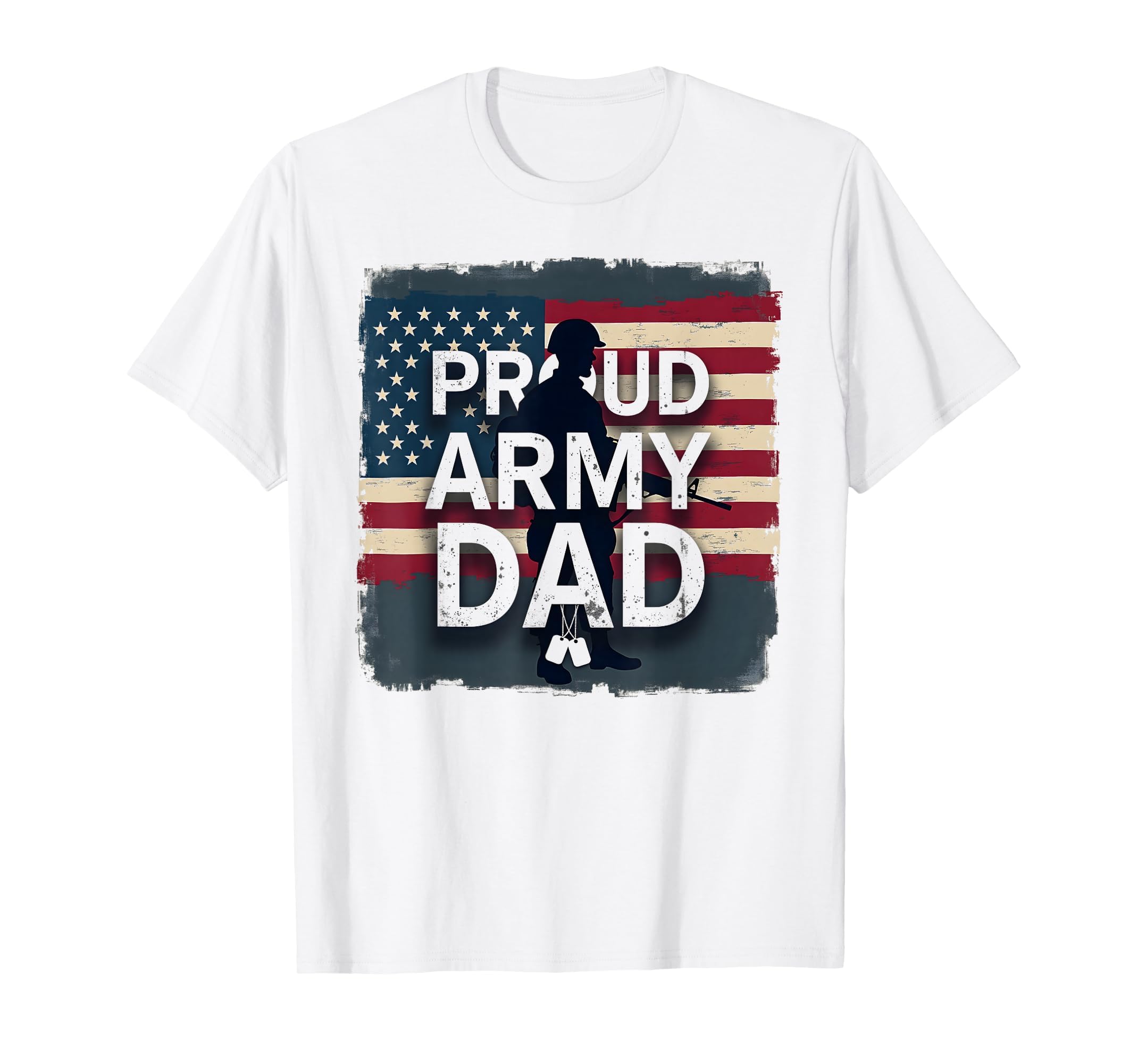 Proud Army Dad Patriotic Military Father T-Shirt - Custom Art Print Unisex - T-Shirt, Sweatshirt, Hoodie