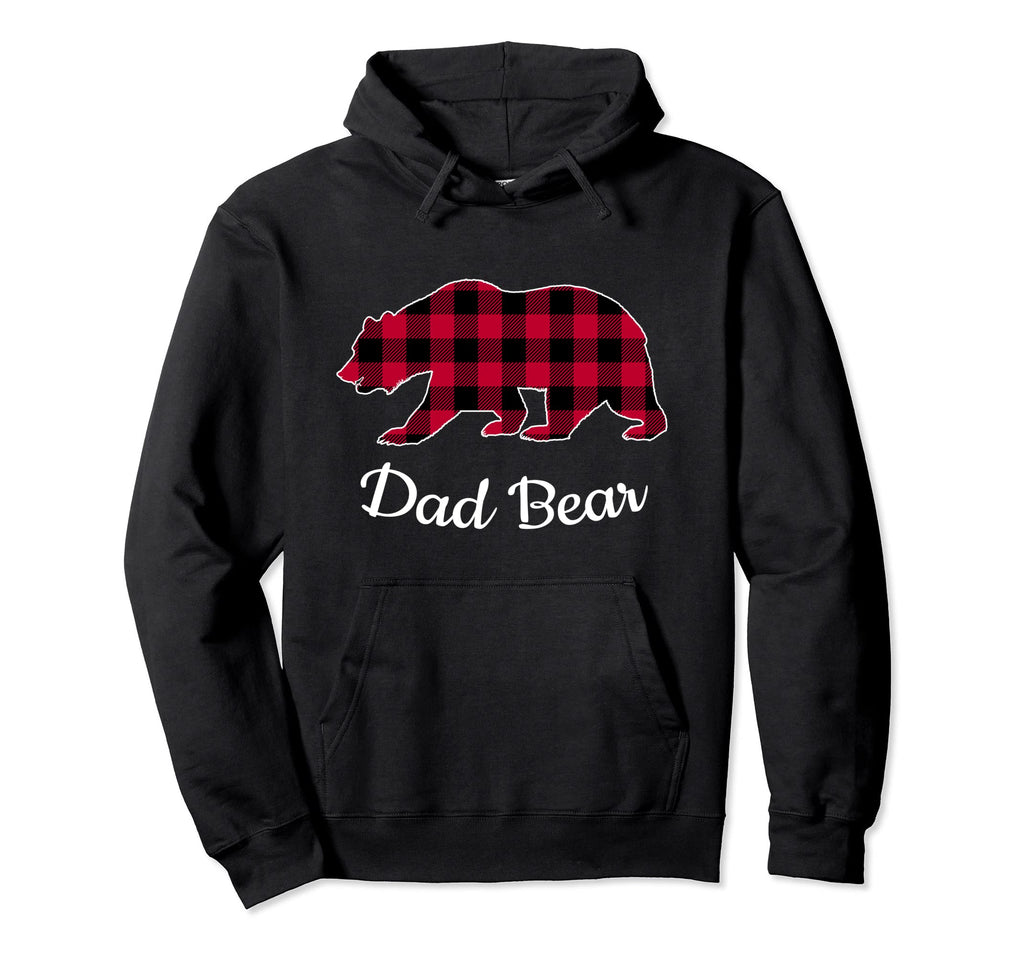 Dad Bear Pajama Red Buffalo Plaid Hoodie - Casual Everyday Wear Men Women - T-Shirt, Sweatshirt, Hoodie