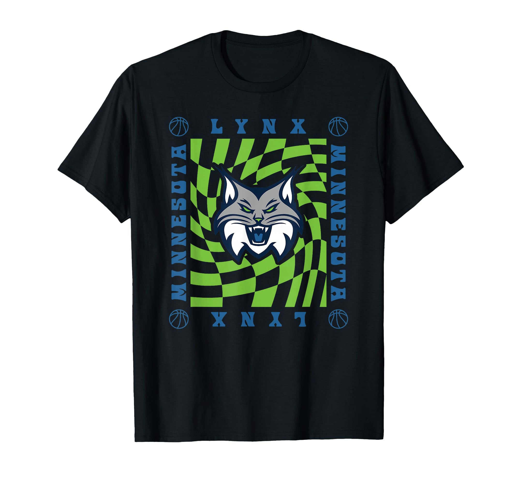 Wnba Minnesota Lynx Wavy Checkerboard T-Shirt - Aesthetic Graphic Men Women - T-Shirt, Sweatshirt, Hoodie