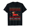 Merry Ugly Dachshund Dog Santa Hat Holiday T-Shirt - Unique Graphic Unisex - T-Shirt, Sweatshirt, Hoodie