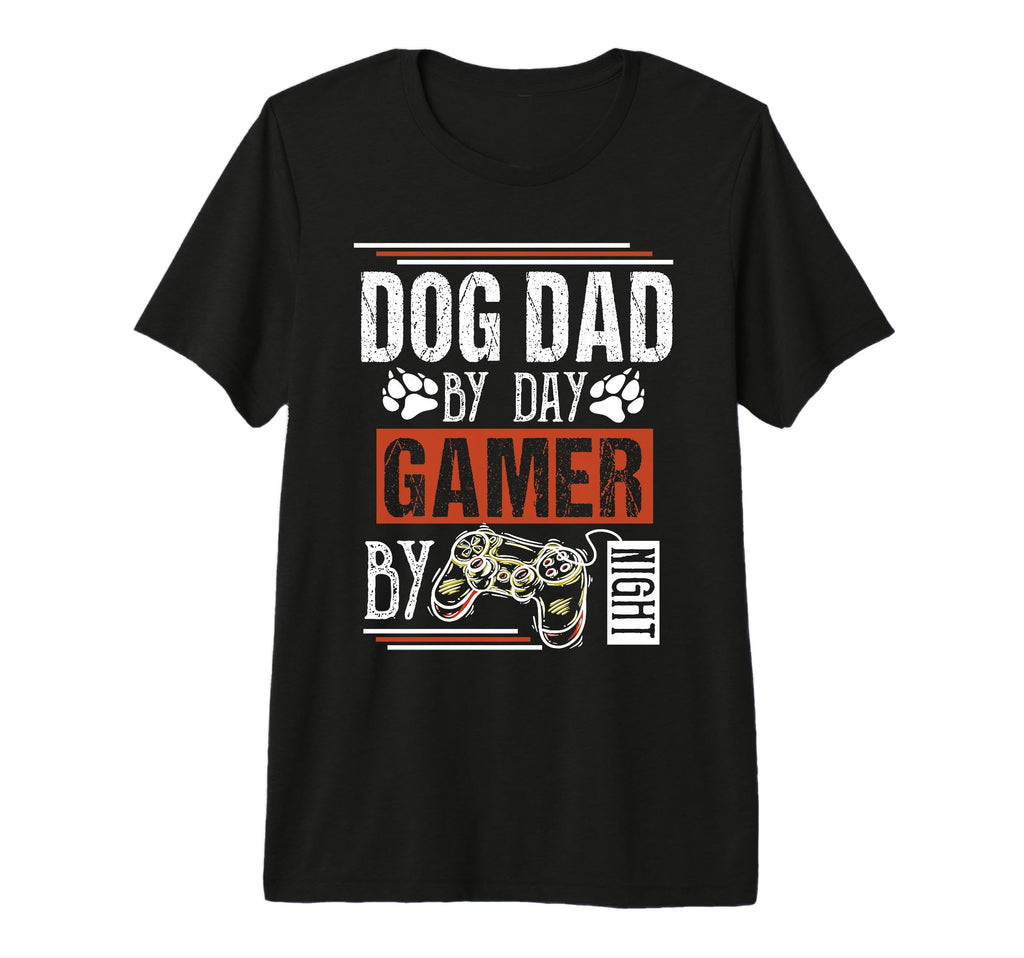 Mens Dog Dad Day Gamer Night Fathers Day T-Shirt - Graphic Print Unisex - T-Shirt, Sweatshirt, Hoodie
