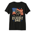 Ice Hockey American Flag Ice Hockey Dad T-Shirt - Graphic Print Men Women - T-Shirt, Sweatshirt, Hoodie