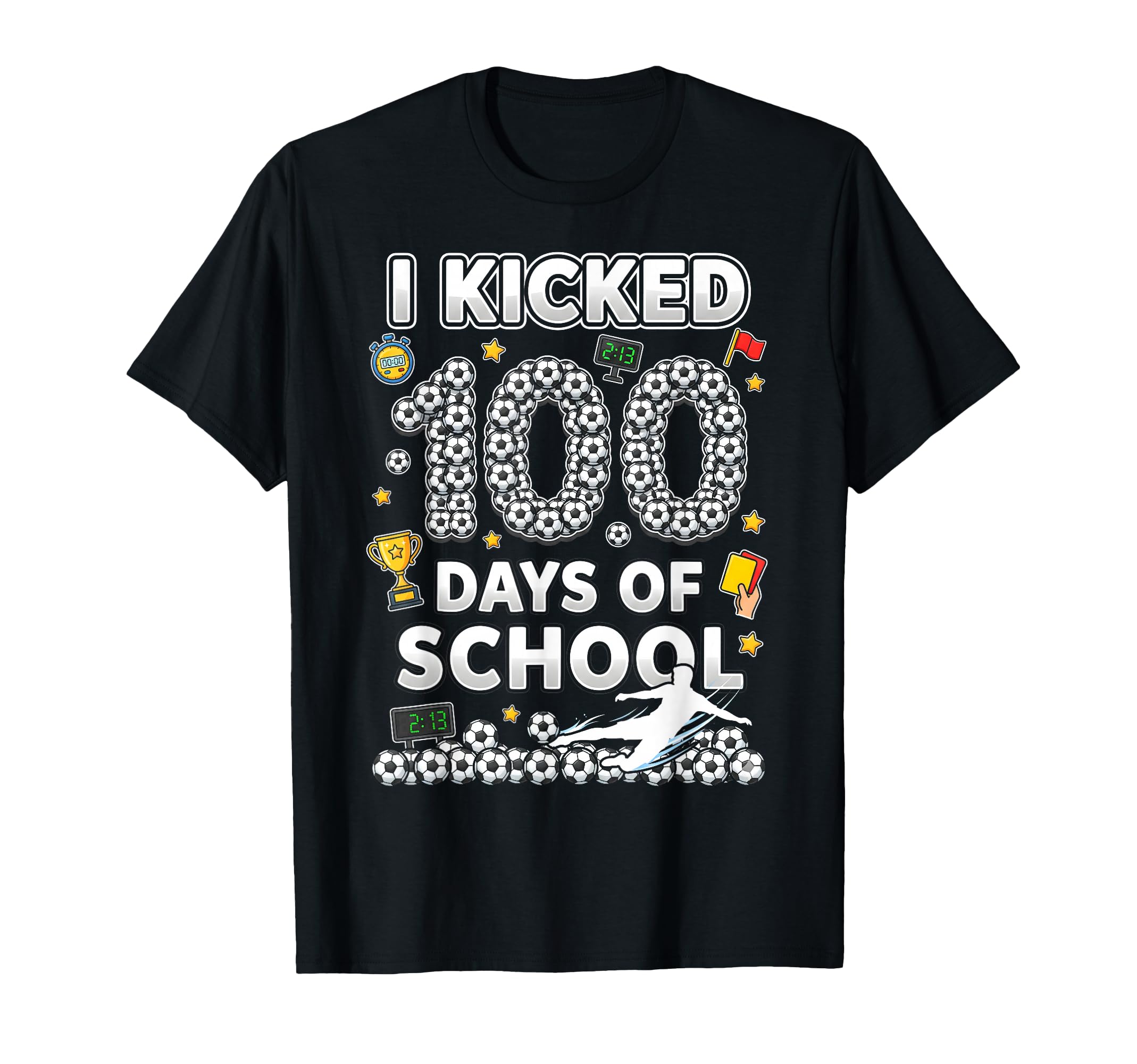 I Kicked100 Days School Soccer Ice Cram T-Shirt - Trendy Graphic Men Women - T-Shirt, Sweatshirt, Hoodie