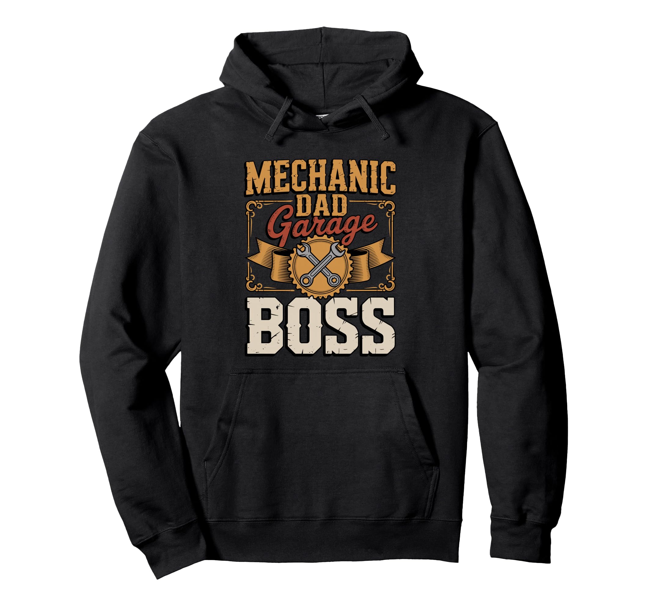 Mechanic Dad Garage Boss Wrench Father Hoodie - Graphic Print Unisex - T-Shirt, Sweatshirt, Hoodie