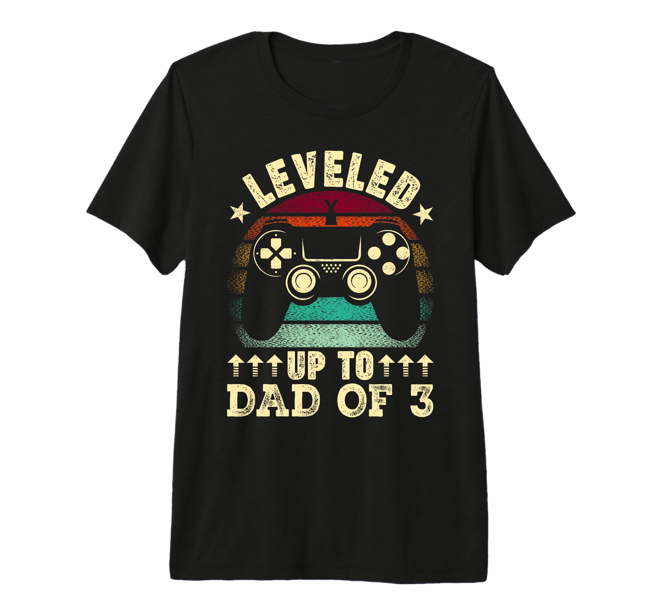 Leveled Up To Dad 3 Fathers Day T-Shirt - Fun Novelty Design for Adults - T-Shirt, Sweatshirt, Hoodie