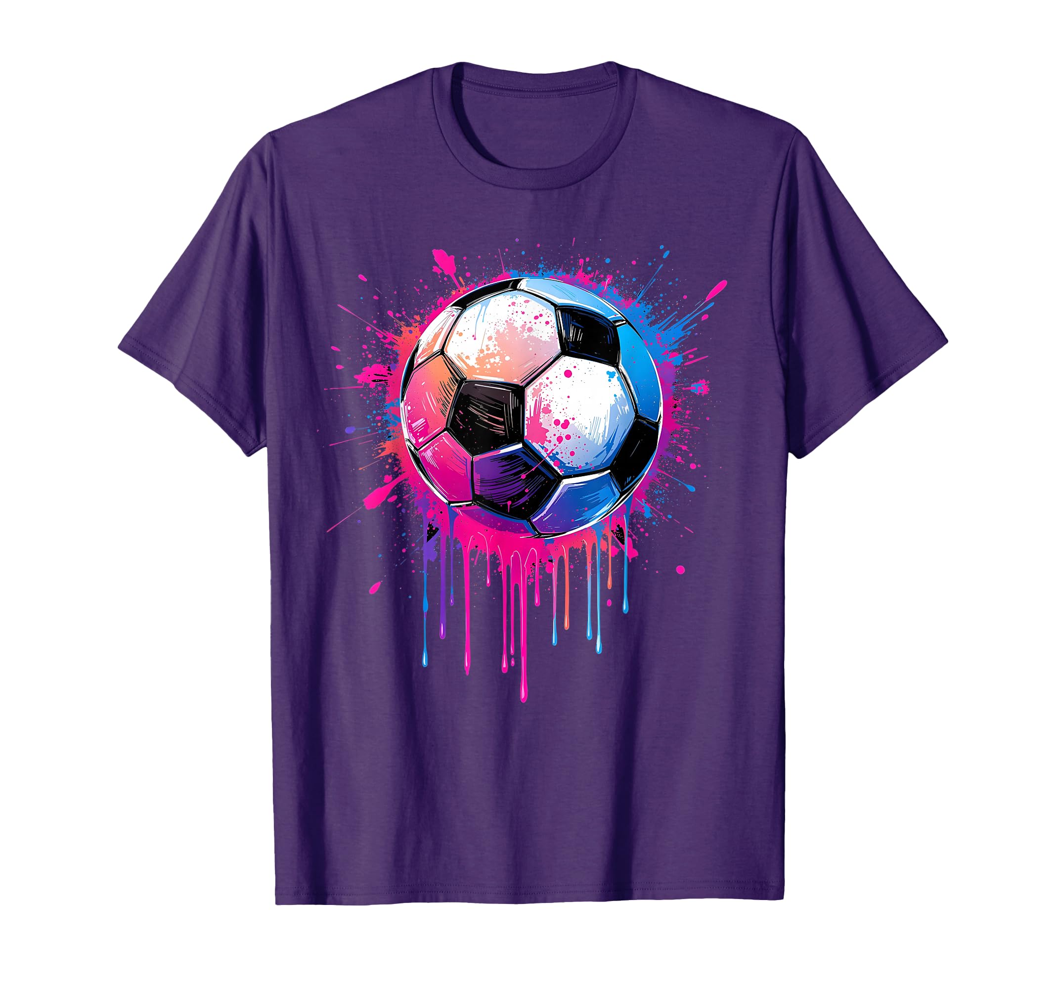 Soccer Awesome Colorful Soccer Drip T-Shirt - Novelty Apparel Men Women - T-Shirt, Sweatshirt, Hoodie