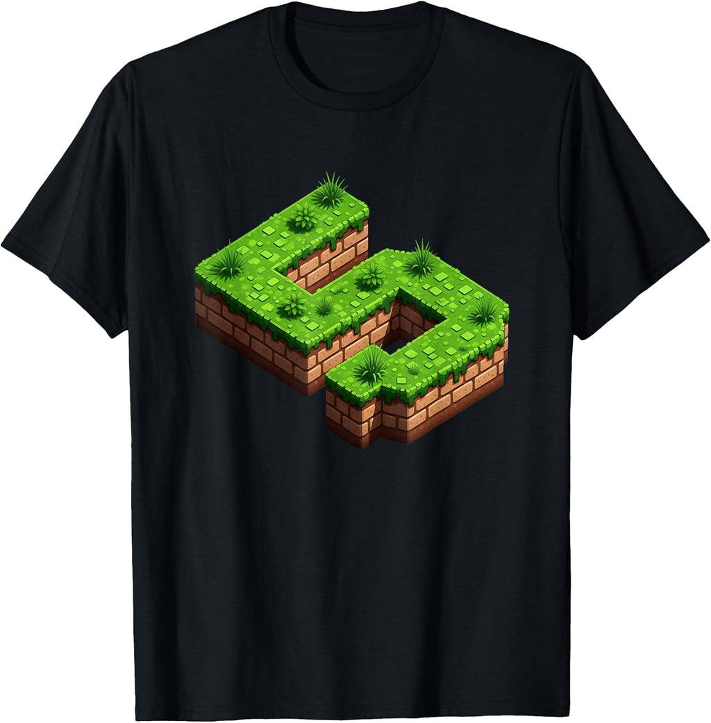 Fun 5th Birthday Number 5 Video Gamer Pixel Themed - Adult & Kids T-Shirts, Sweatshirts & Hoodies apparel design preview 1