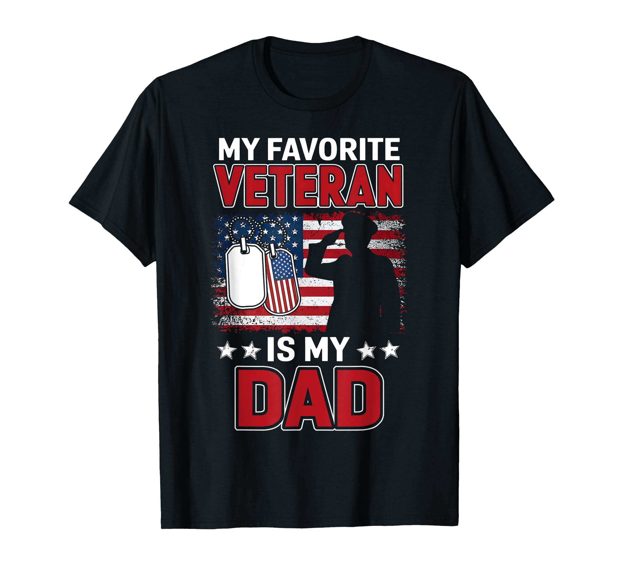 My Favorite Veteran Is My Dad Usa Flag T-Shirt - Graphic Print for Adults - T-Shirt, Sweatshirt, Hoodie