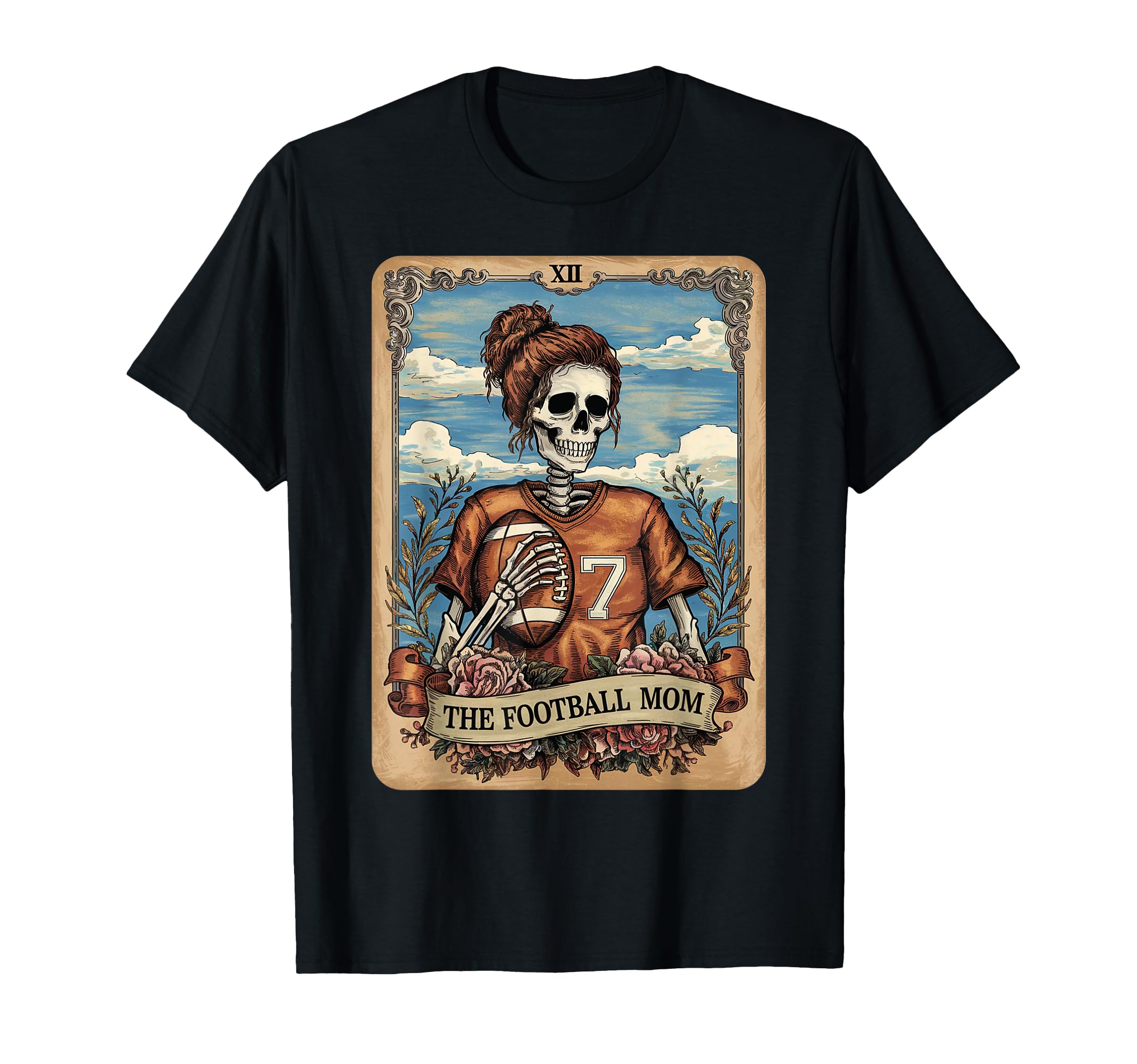 Football Mom Tarot Card Skeleton T-Shirt - Custom Art Print Men Women - T-Shirt, Sweatshirt, Hoodie