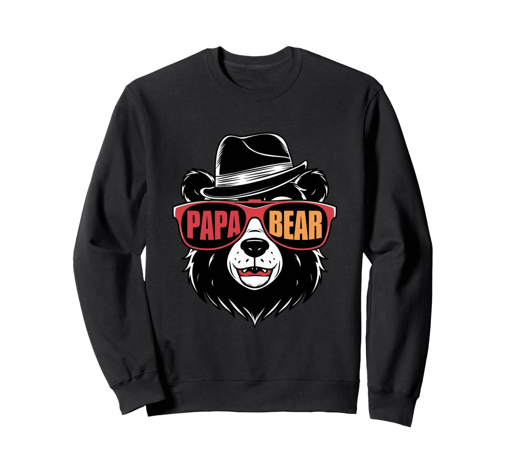 Papa Bear Sunglasses Fun Daddy Sweatshirt - Custom Art Print Men Women - T-Shirt, Sweatshirt, Hoodie