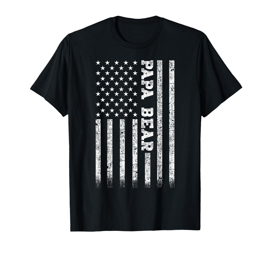 Papa Bear American Flag T-Shirt - Novelty Apparel Men Women - T-Shirt, Sweatshirt, Hoodie