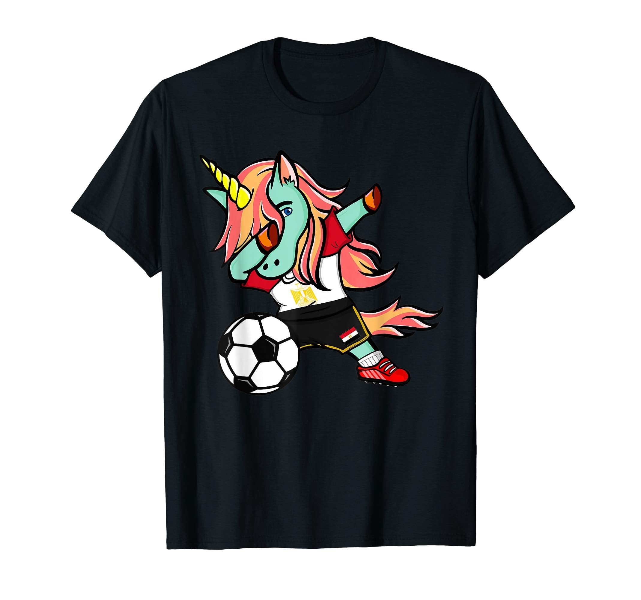 Funny Dabbing Unicorn Egypt Football T-Shirt - Trendy Graphic Unisex - T-Shirt, Sweatshirt, Hoodie