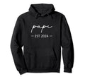 Papi Est 2024 New Dad Dad Grandpa Hoodie - Minimalist Print Unisex - T-Shirt, Sweatshirt, Hoodie