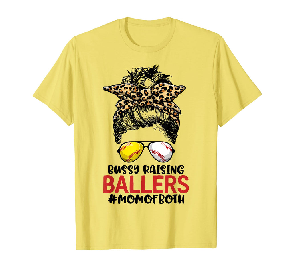 Mom Both Baseball Softball Messy Bun Busy T-Shirt - Trendy Graphic Unisex - T-Shirt, Sweatshirt, Hoodie