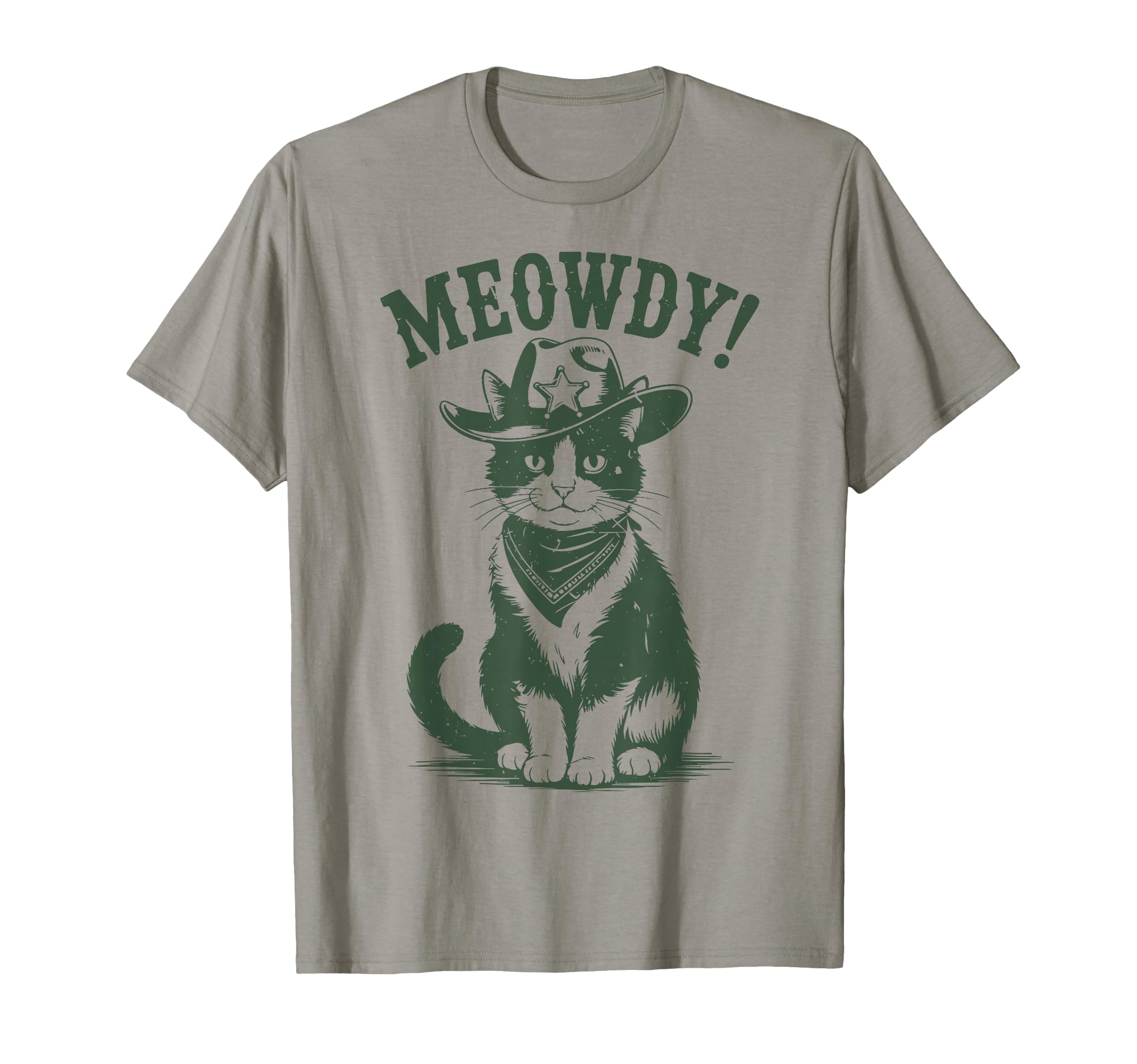 Meowdy Tuxedo Cat Cowboy Country T-Shirt - Fun Novelty Design for Adults - T-Shirt, Sweatshirt, Hoodie