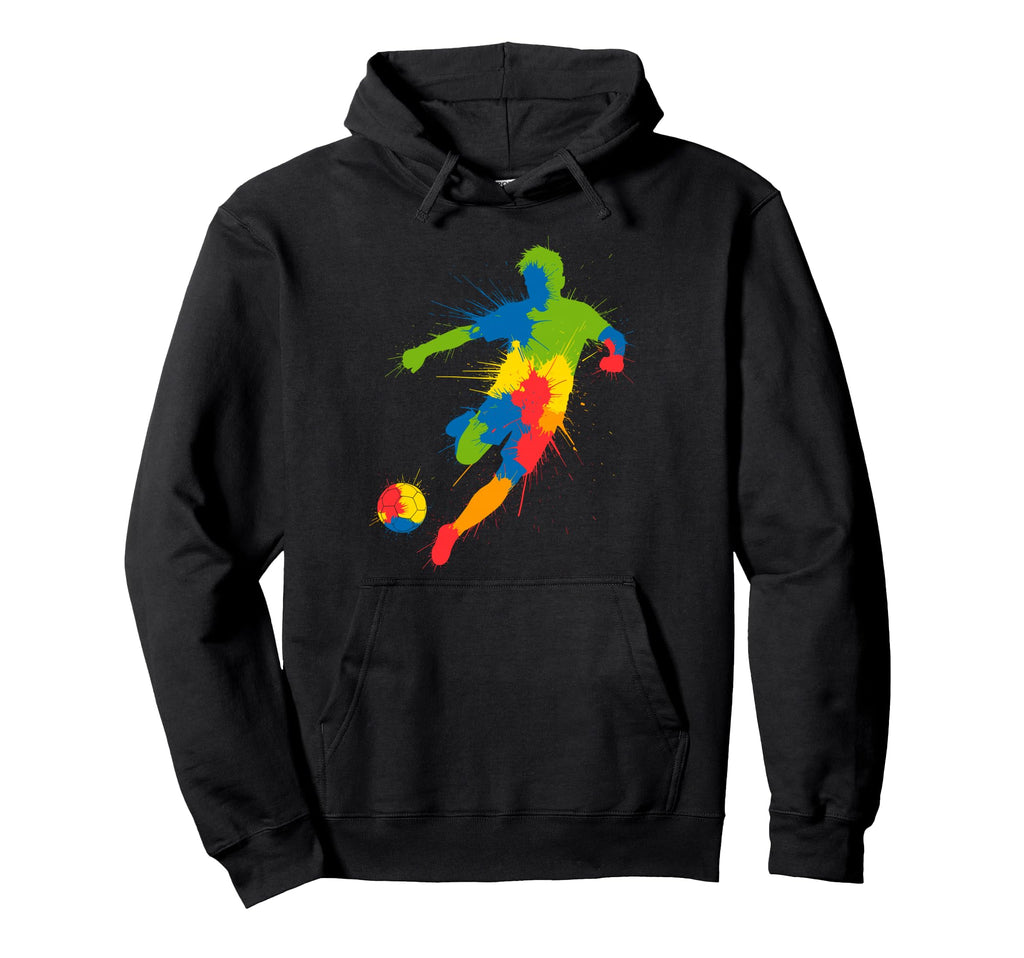 Colorful Funny Soccer Player Fan Game Hoodie - Fun Novelty Design Unisex - T-Shirt, Sweatshirt, Hoodie