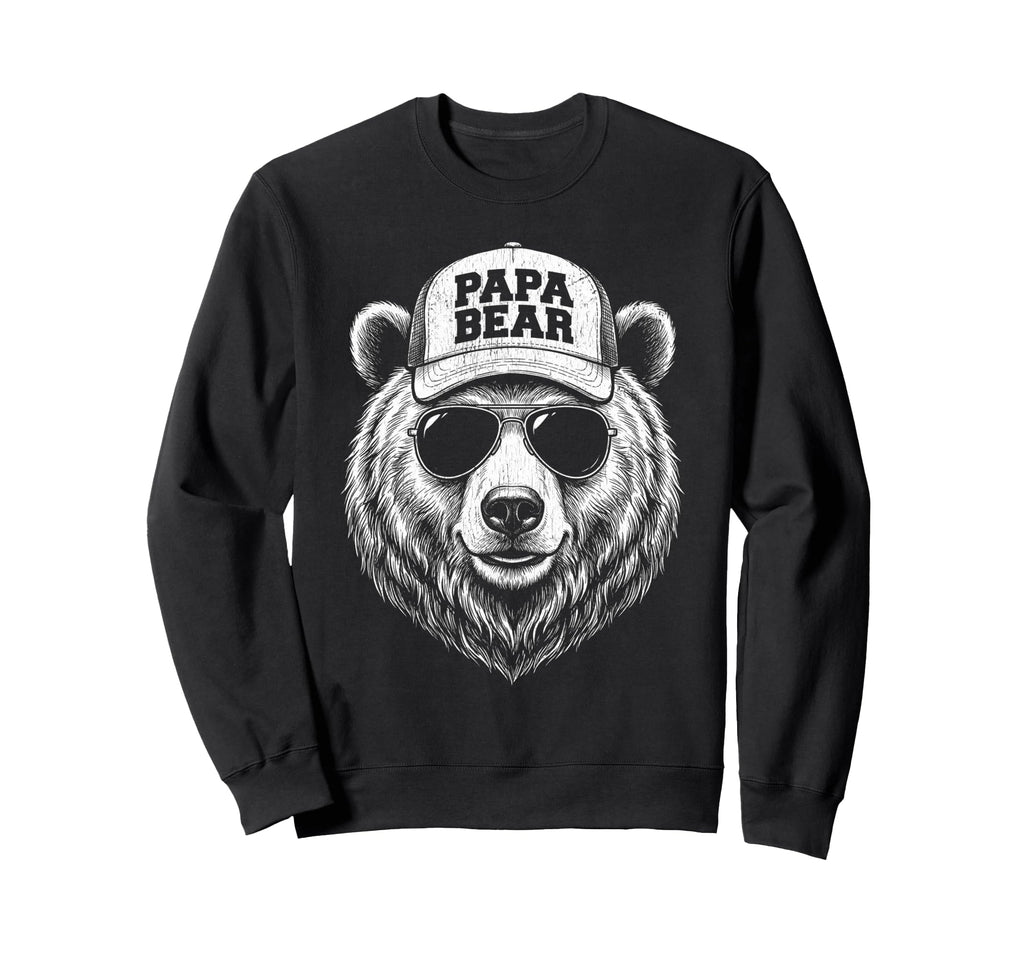 Papa Bear Family Matching Dad Sweatshirt - Aesthetic Graphic Men Women - T-Shirt, Sweatshirt, Hoodie