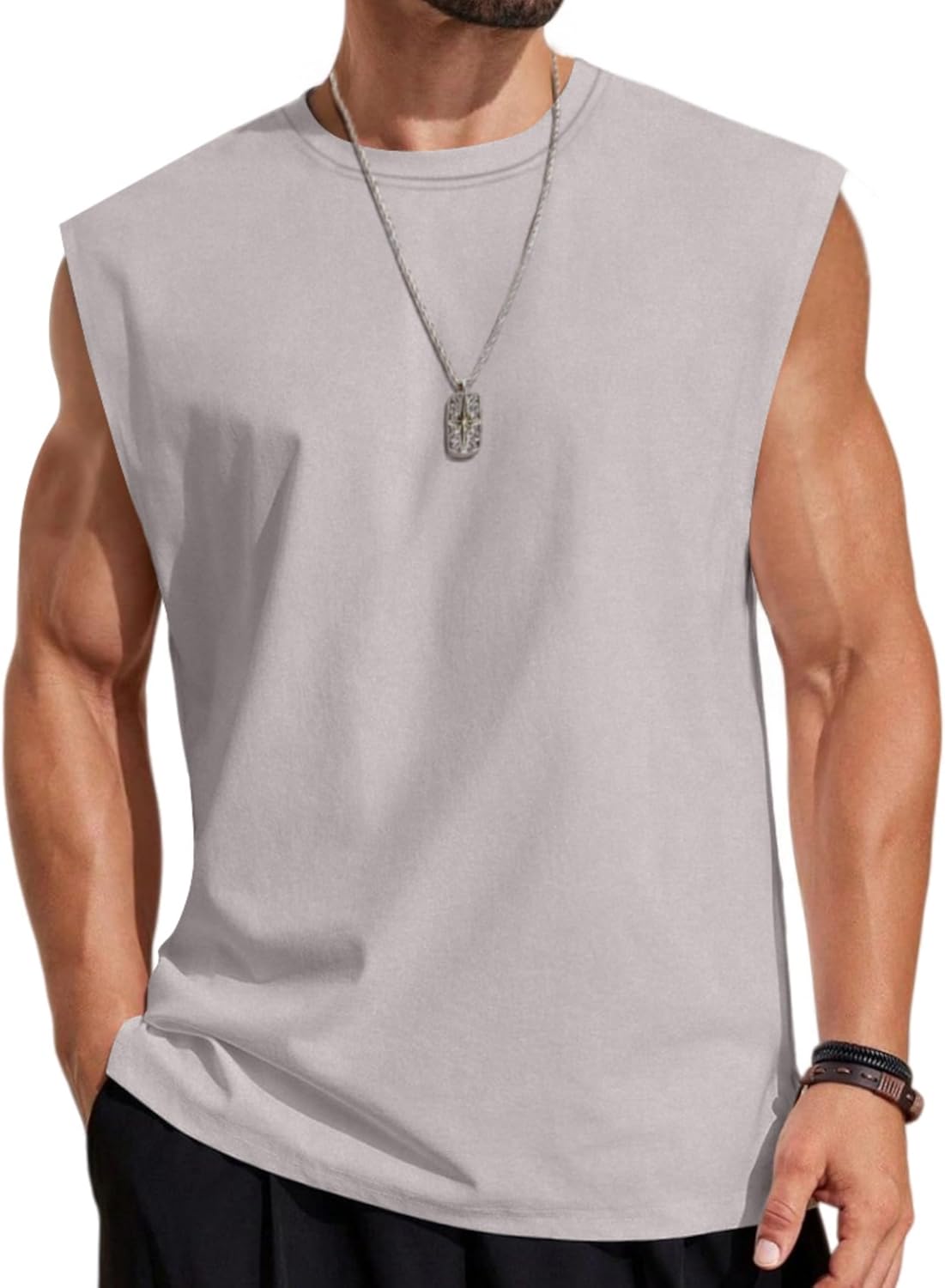 Mens Sleeveless 100% Cotton Workout Tank Tops Cut Off - Adult & Kids T-Shirts, Sweatshirts & Hoodies apparel design preview 1
