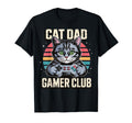 Gamer Gaming Cat Father Video Game Dad T-Shirt - Custom Art Print Men Women - T-Shirt, Sweatshirt, Hoodie