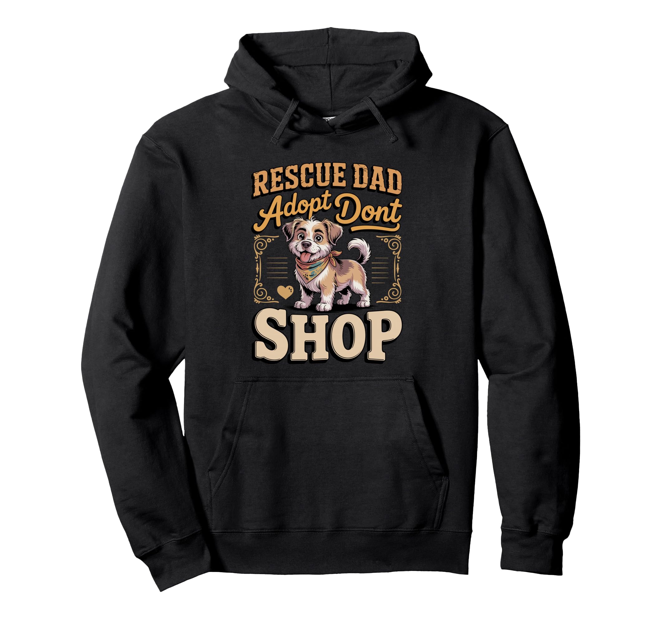 Rescue Dad Adopt Dont Shop Dog Father Hoodie - Minimalist Print Men Women - T-Shirt, Sweatshirt, Hoodie