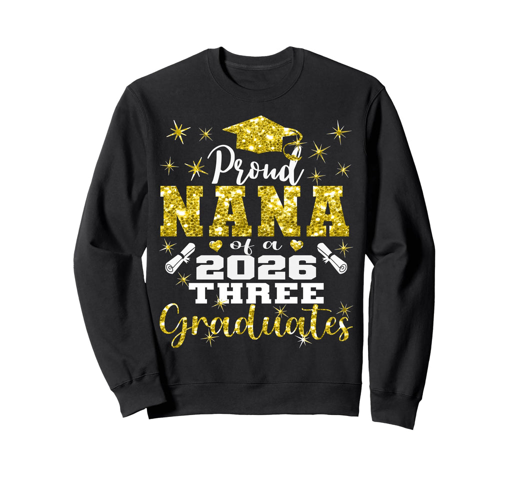 Proud Homie Three 2026 Graduates Sweatshirt - Graphic Print Unisex - T-Shirt, Sweatshirt, Hoodie