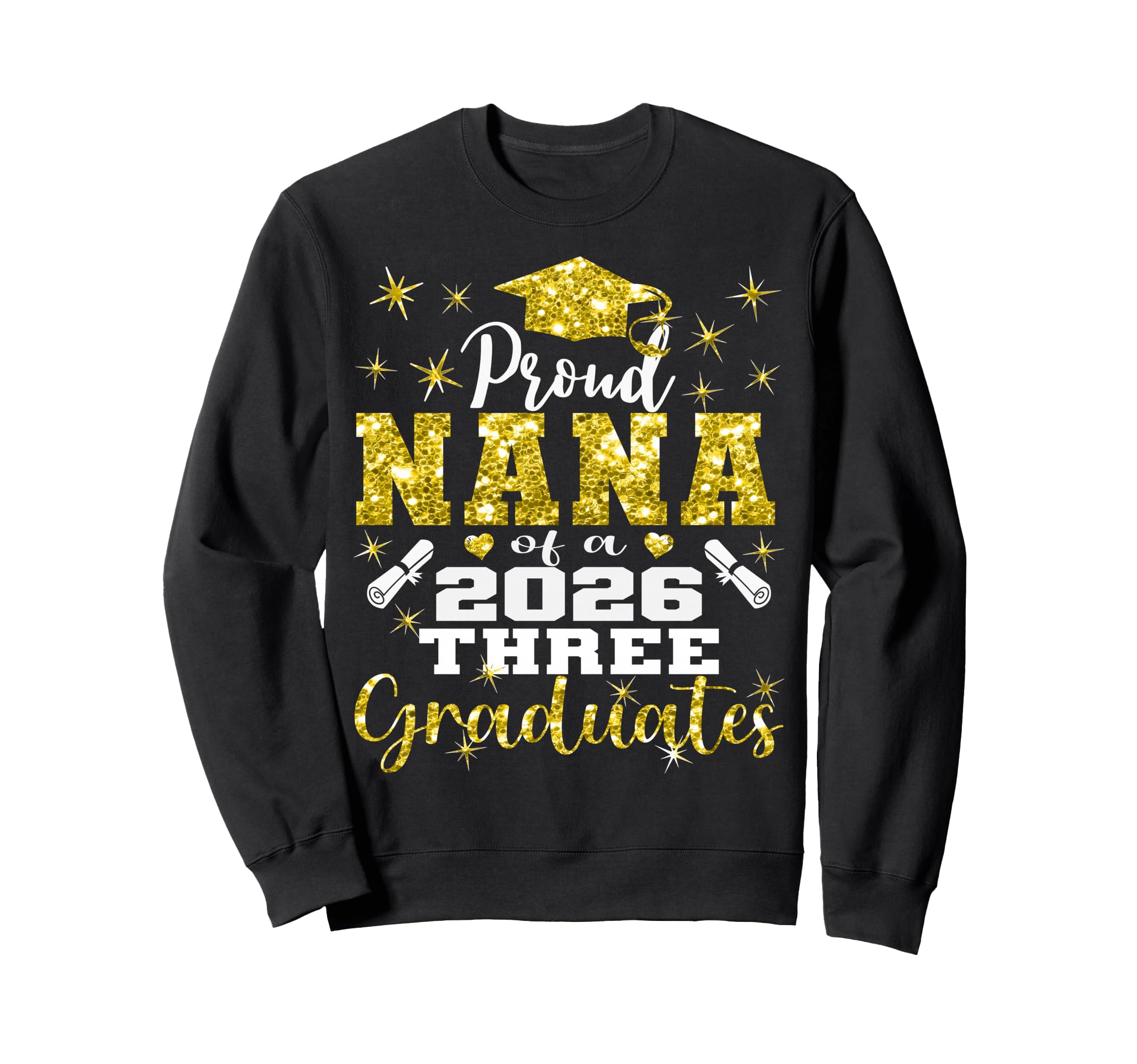 Proud Homie Three 2026 Graduates Sweatshirt - Graphic Print Unisex - T-Shirt, Sweatshirt, Hoodie