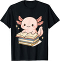 Cute Axolotl Reading Books Kawaii Lover - Adult & Kids T-Shirts, Sweatshirts & Hoodies apparel design preview 1