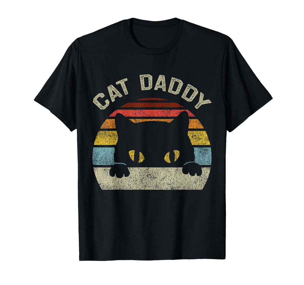 Cat Daddy Black Cats Dad Fathers Day T-Shirt - Minimalist Print Men Women - T-Shirt, Sweatshirt, Hoodie