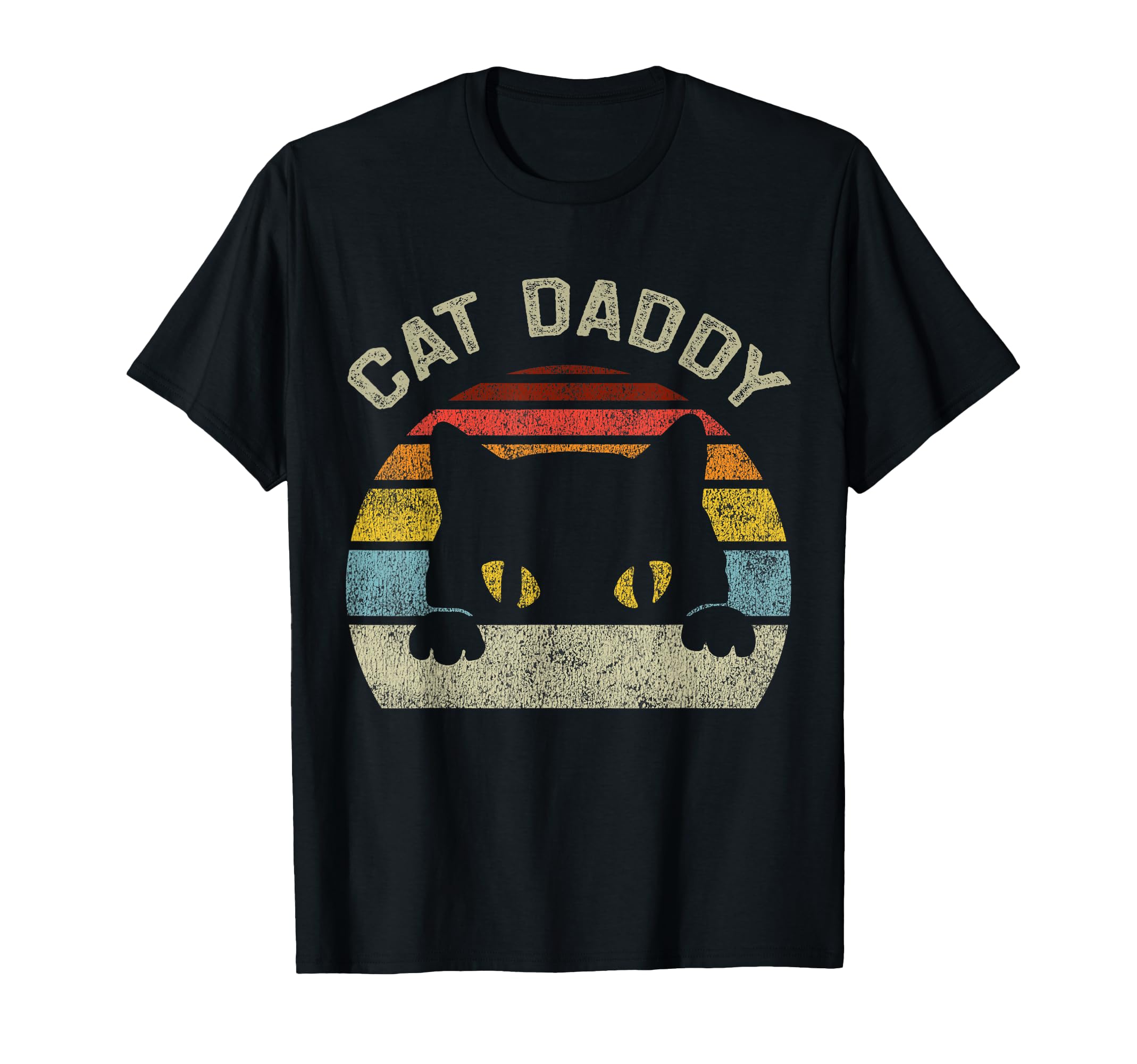 Cat Daddy Black Cats Dad Fathers Day T-Shirt - Minimalist Print Men Women - T-Shirt, Sweatshirt, Hoodie