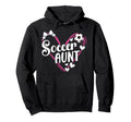 Soccer Aunt Heart Aunt Soccer Player Auntie Hoodie - Graphic Print Unisex - T-Shirt, Sweatshirt, Hoodie