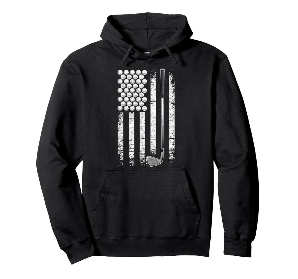 Us Flag Golf Golfer Golfing Dad Hoodie - Casual Everyday Wear for Adults - T-Shirt, Sweatshirt, Hoodie