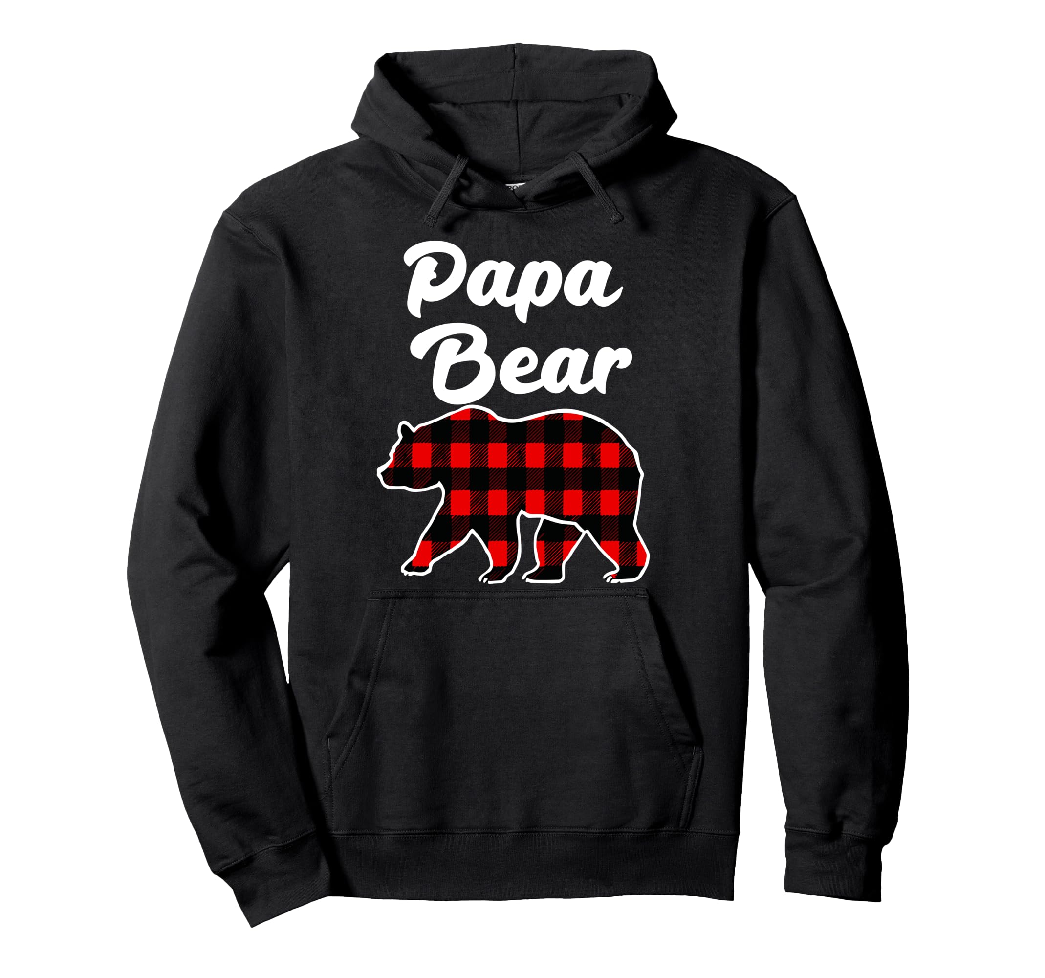 Papa Dad Bear Buffalo Plaid Family Hoodie - Trendy Graphic Men Women - T-Shirt, Sweatshirt, Hoodie