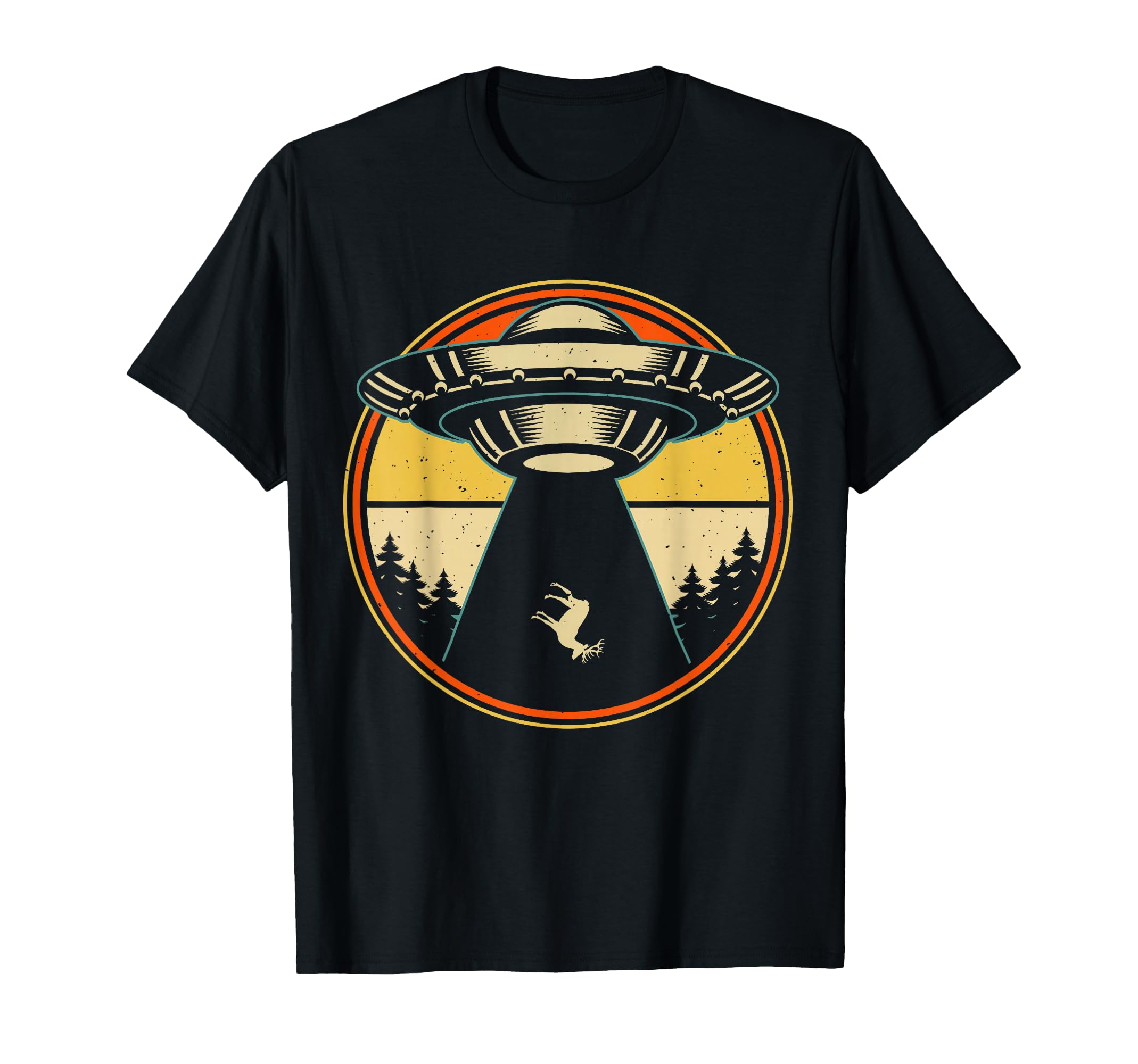 Alien Ufo Deer Hunter Flying Saucer T-Shirt - Graphic Print Men Women - T-Shirt, Sweatshirt, Hoodie