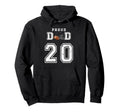 Custom Proud Football Dad Number 20 Hoodie - Novelty Apparel for Adults - T-Shirt, Sweatshirt, Hoodie