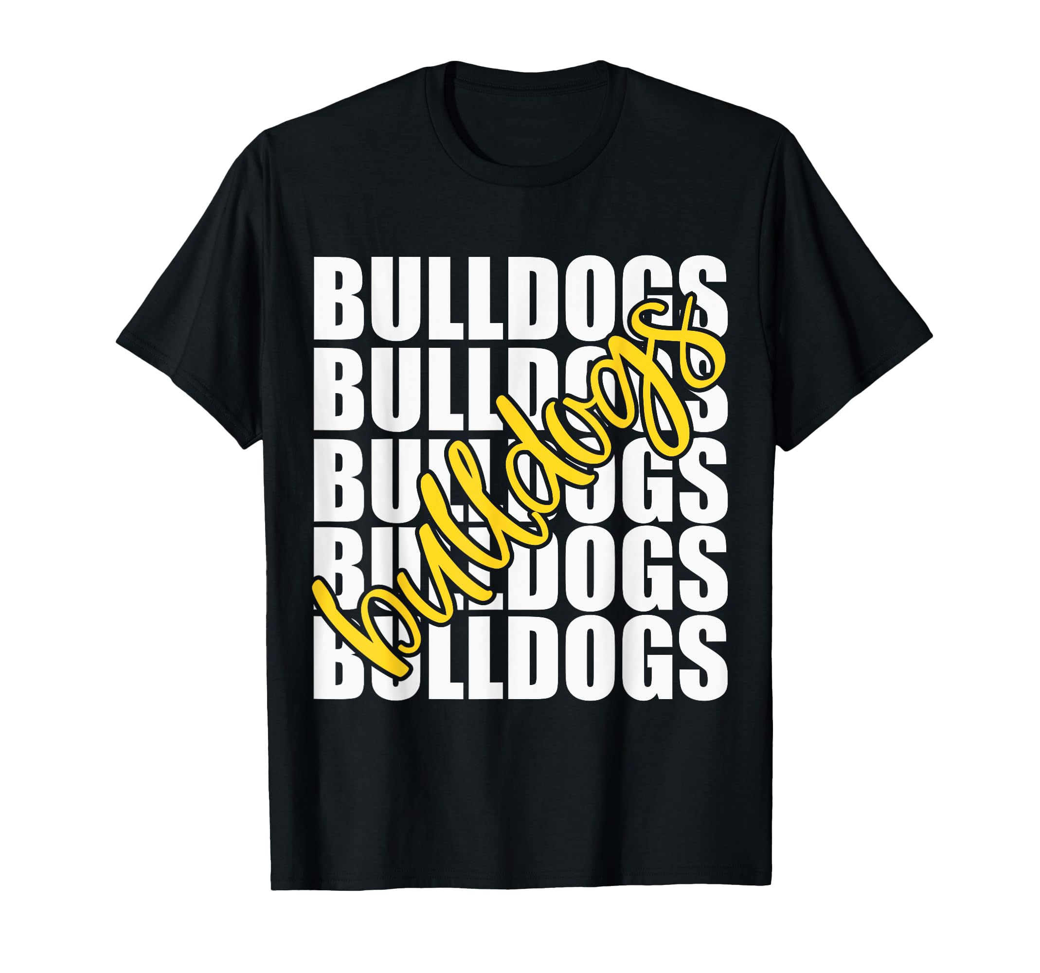 Bulldogs Yellow School Sports Fan Team T-Shirt - Minimalist Print Unisex - T-Shirt, Sweatshirt, Hoodie