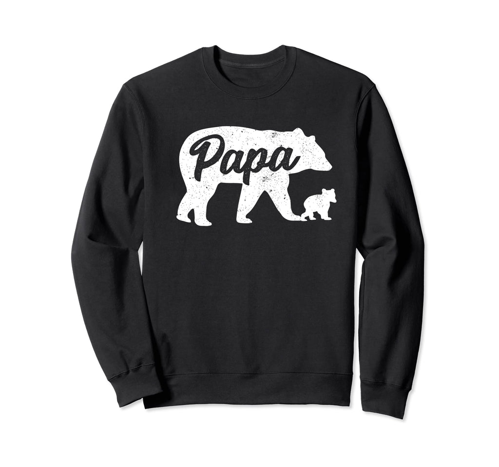 Papa Father Bear 1 Cub Fathers Day Sweatshirt - Casual Everyday Wear Unisex - T-Shirt, Sweatshirt, Hoodie