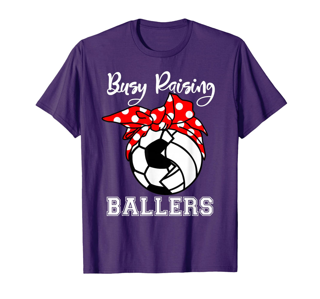 Busy Raising Ballers Funny Soccer T-Shirt - Minimalist Print for Adults - T-Shirt, Sweatshirt, Hoodie