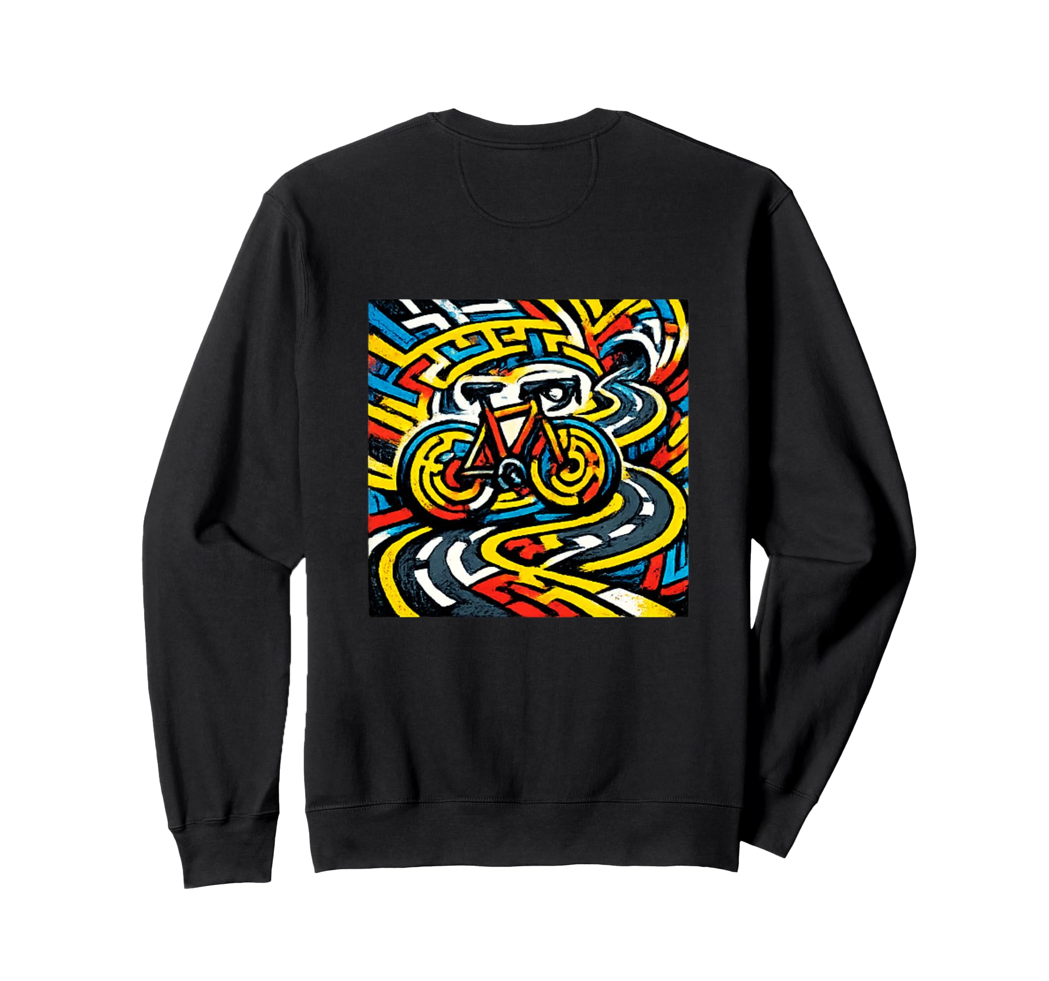 Cycling Psychedelic Maze Road Sweatshirt - Casual Everyday Wear for Adults - T-Shirt, Sweatshirt, Hoodie
