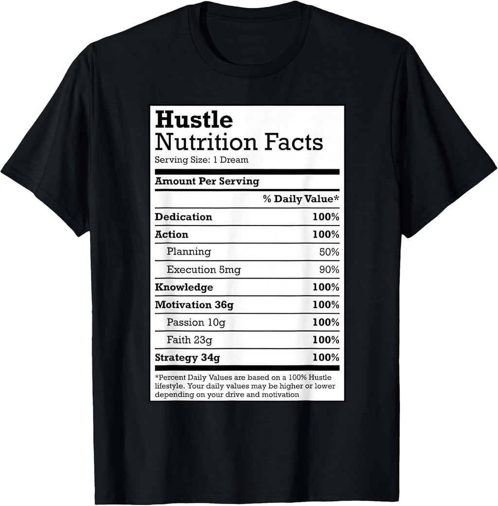 Hustle Nutrition Facts Christmas Birthday Gift Rap - Adult & Kids T-Shirts, Sweatshirts & Hoodies apparel design preview 1
