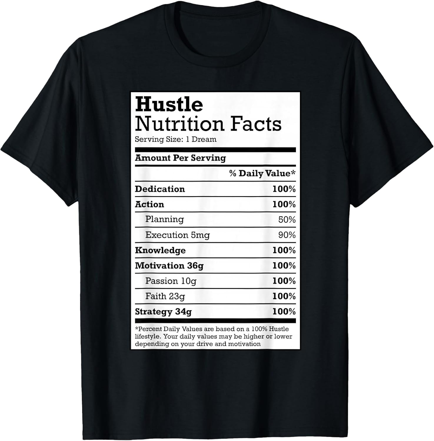 Hustle Nutrition Facts Christmas Birthday Gift Rap - Adult & Kids T-Shirts, Sweatshirts & Hoodies apparel design preview 1