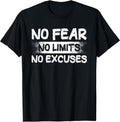 No Fear Limits Excuses Motivation Inspiration - Adult & Kids T-Shirts, Sweatshirts & Hoodies apparel design preview 1
