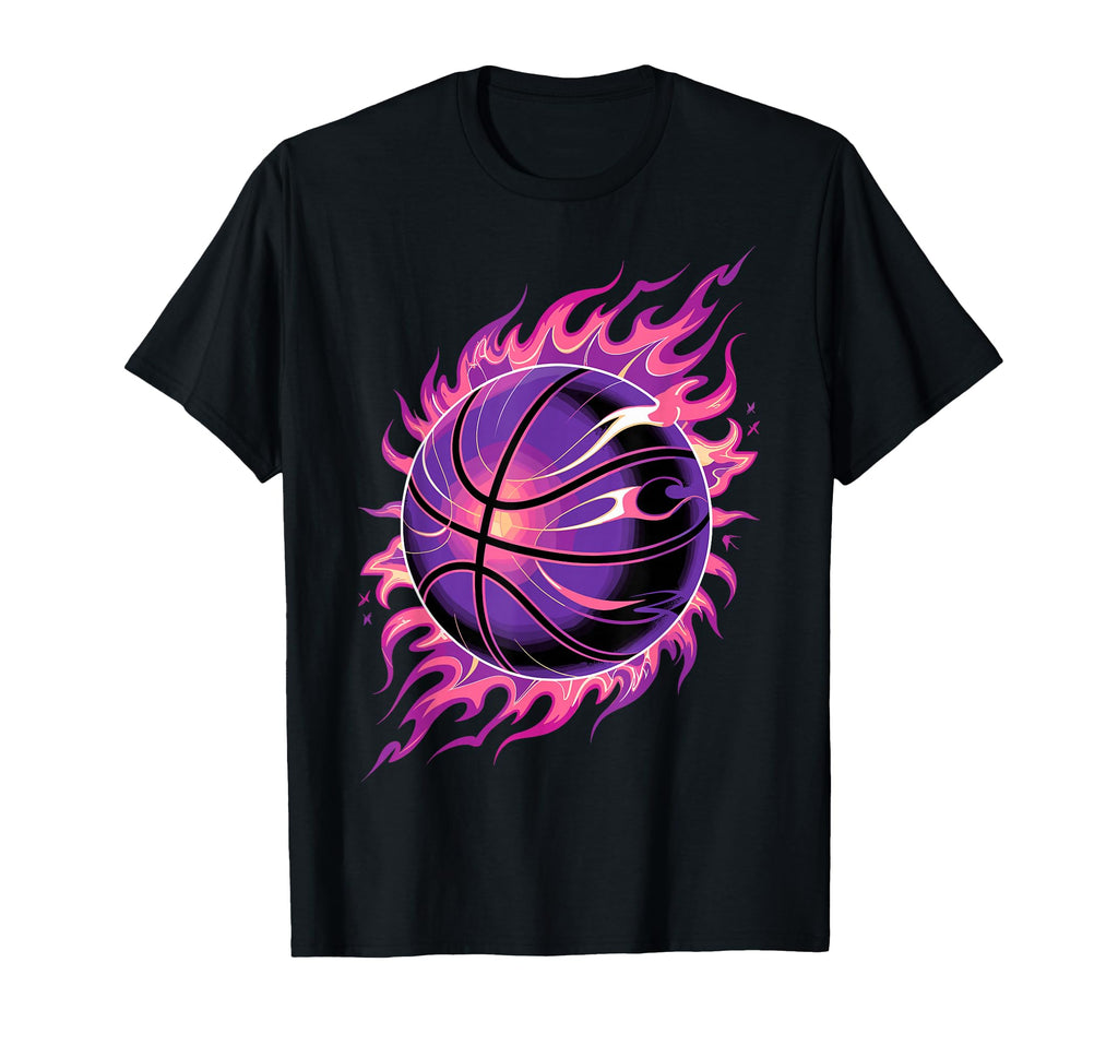 Basketball Ball Fire Basketball T-Shirt - Casual Everyday Wear Unisex - T-Shirt, Sweatshirt, Hoodie