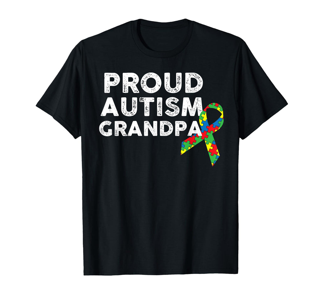 Proud Autism Grandpa Band Puzzle T-Shirt - Minimalist Print for Adults - T-Shirt, Sweatshirt, Hoodie