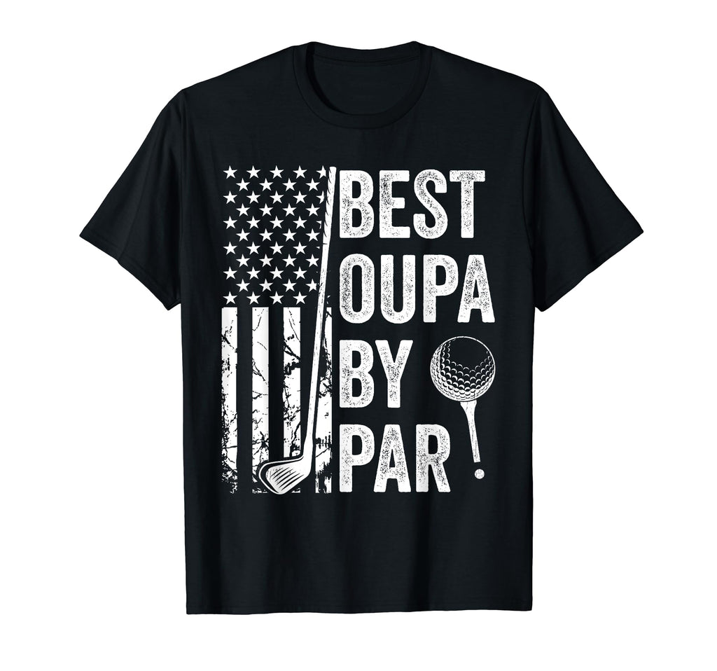 Best Oupa Par Usa Flag Golf Fathers Day T-Shirt - Minimalist Print Unisex - T-Shirt, Sweatshirt, Hoodie