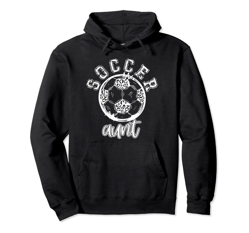 Soccer Aunt Leopard Cheetah Trendy Hoodie - Trendy Graphic Unisex - T-Shirt, Sweatshirt, Hoodie