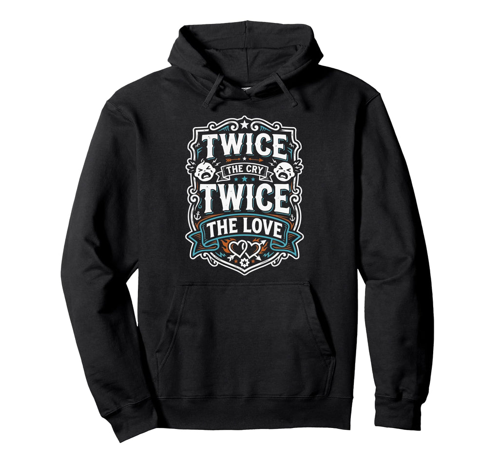 Double Twin Dad Twins Pregnancy Hoodie - Casual Everyday Wear for Adults - T-Shirt, Sweatshirt, Hoodie